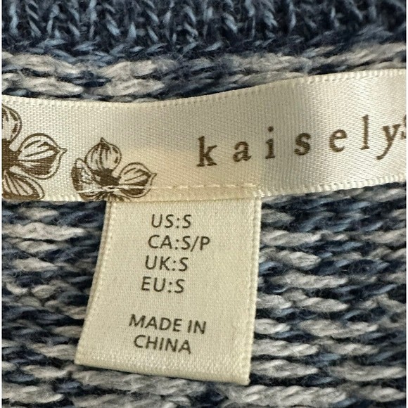 Women’s Kaisely Waterfall Open Front Blue Cardigan Long Sleeve Sweater Size S - Picture 4 of 6